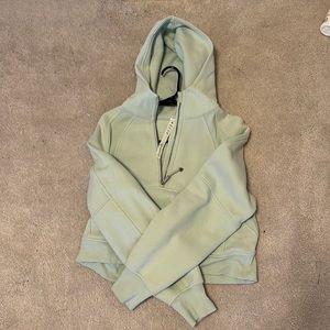lululemon delicate mint oversized scuba crop with hood